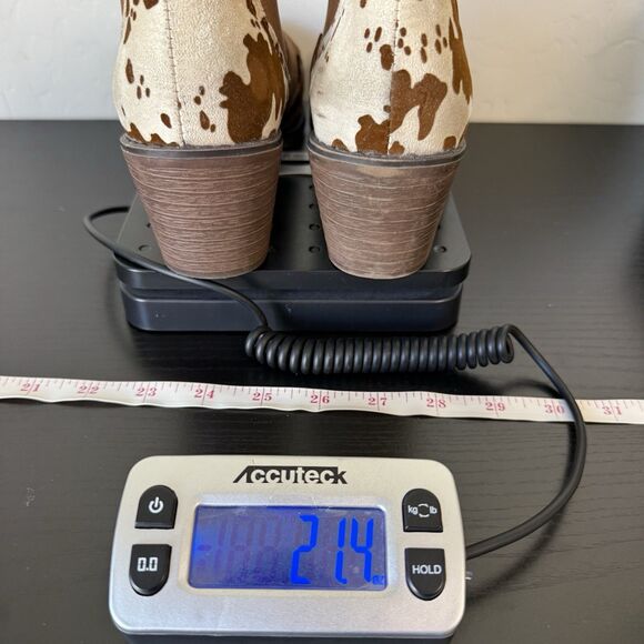 Altar’d State Sz 8.5 Cow Print Brown Western Cowboy Booties Pointed Toe Festival - Picture 14 of 15